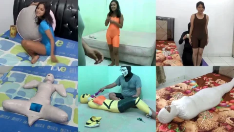 Compilation : 3 Scenes Pretty Girl Mummification 3