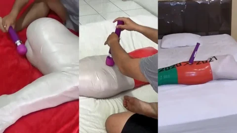 Compilation : 3 Scenes Mummification With Vibrator Play 2