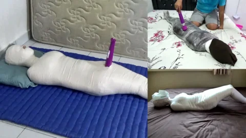 Compilation : 3 Scenes Mummification With Vibrator Play 3