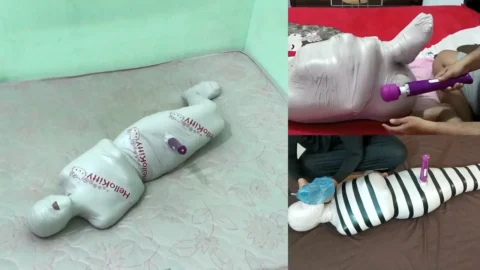 Compilation : 3 Scenes Mummification With Vibrator Play 4