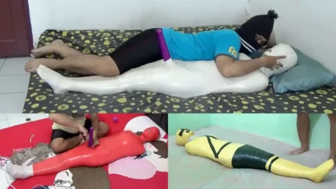 Compilation : 3 Scenes Mummification With Vibrator Play 5