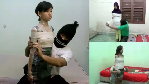 Compilation : 3 Scenes Of School Girl Mummification 5