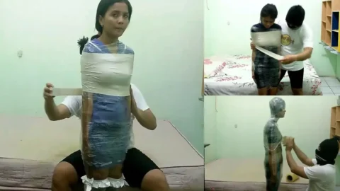 Compilation : 3 Scenes Of School Girl Mummification 4
